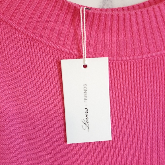 LOVERS + Friends Pink Off the shoulder Knit/Sweater Dress, XL - Picture 3 of 9
